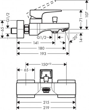 Hansgrohe, Metropol egykaros falskon kvli kdcsaptelep loop fogantyval, 74540000