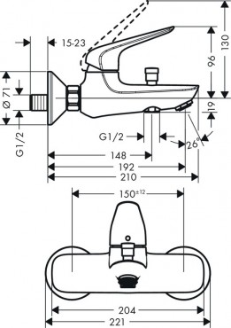Hansgrohe, Novus, egykaros kdcsaptelep, 71040000