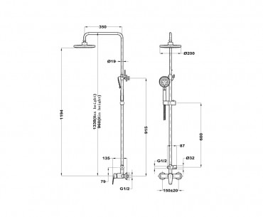 Mofm, Zenit termoszttos zuhanyrendszer 170-1901-00