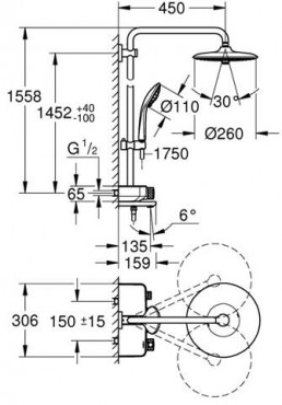 Grohe, Smartcontrol System 260, termoszttos zuhanyrendszer 26510000