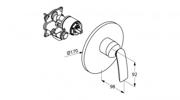 Kludi, Balance, falsk alatti zuhanycsaptelep, fekete/krm, 526558775