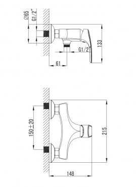 Wellis, Bellini zuhany csaptelep, zuhanyszett nlkl ACS0215