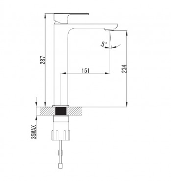 Wellis, Cosmo magastott mosd csaptelep, ACS0260