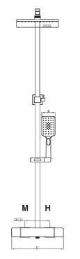 Wellis, Cascade, Termoszt�tos zuhanyrendszer, �ll�that� magass�g� zuhanyoszlop, WZ00083