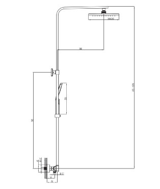 Wellis, Cascade, Termoszt�tos zuhanyrendszer, �ll�that� magass�g� zuhanyoszlop, WZ00083