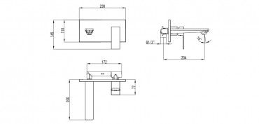 Wellis, Mamba mosd csaptelep, fali, fekete ACS0271