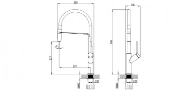 Wellis, Fizz mosogat csaptelep, krm / fekete, ACS0216