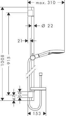 Hansgrohe, Raindance Select S 120, 3 Jet PowderRain zuhanyszett, 27667000