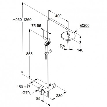 Kludi, Logo Dual Shower termoszttos zuhanyrendszer 6809205-00