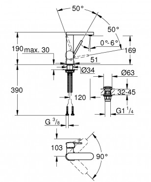 Grohe, Plus, Mosd csaptelep, egykaros M-es 23872003