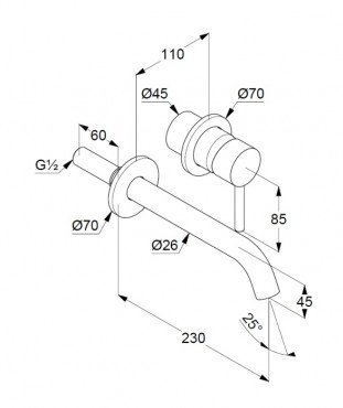 Kludi, Bozz, fals�k alatti, k�tlyukas, fali, mosd�csaptelep, matt fekete, 382453976