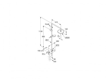 Kludi, Logo, Thermostat Dual Shower System 6809405-00, Termoszttos zuhanyrendszer, 1,60 m