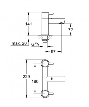 Grohe, Concetto, ktfoganyts kd csaptelep, 25102000