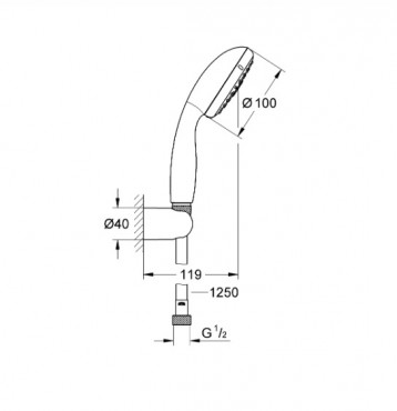 Grohe, Tempesta 100 falitarts zuhanyszett kzizuhannyal 27799001