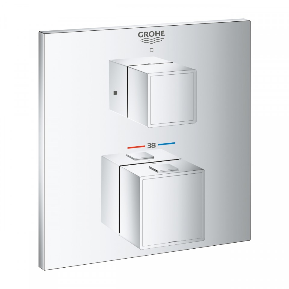 Grohe, Grohtherm Cube 24153000, Termoszttos kever, 1 kimenethez elzr szeleppel