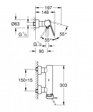 Grohe, Plus, zuhany csaptelep, krm, 33577003