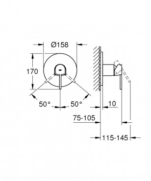 Grohe, Plus, zuhany csaptelep, falsk alatti, 1 fogyaszts, 24059003