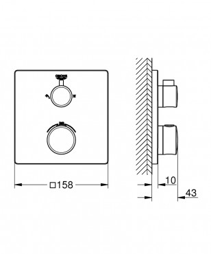 Grohe, Grohtherm 24079000, Termoszttos zuhanycsaptelep, 2 kimenethez