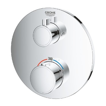 Csaptelep, Grohe, Grohtherm 24077000, termoszttos, kd/zuhanycsaptelep, 2 fogyaszts