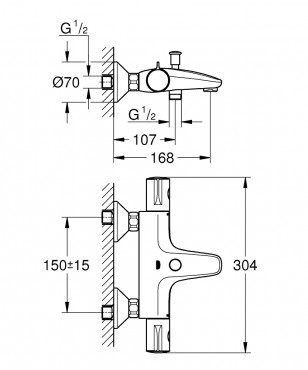 Grohe, Grohtherm 800, termoszttos kdtlt csaptelep, krm, 34567000