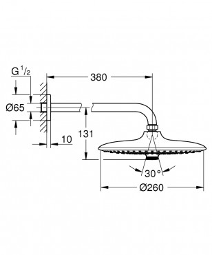 Grohe, Euphoria 260, fejzuhany, esztet, 380 mm, 3 funkcis, 26459000