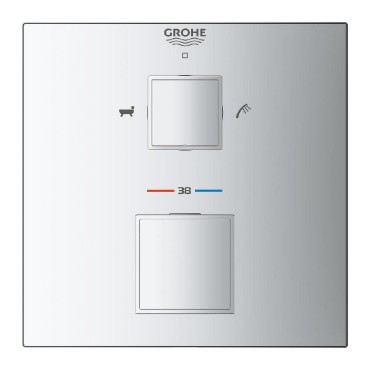 Csaptelep, Grohe, Grohtherm Cube 24155000, termoszttos, kd/zuhanycsaptelep, 2 fogyaszts