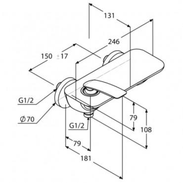 Kludi, Balance, zuhanycsaptelep, feh�r/kr�m, zuhanyszett n�lk�l 527109175