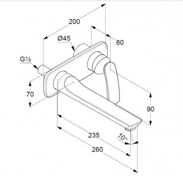 Kludi, Balance, fali mosdcst, krm 522470575 falsk alatti 230mm, ktlyukas