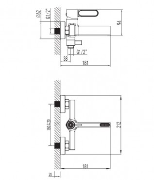 Wellis, Umbra egykaros kdtlt, fekete, ACS0308