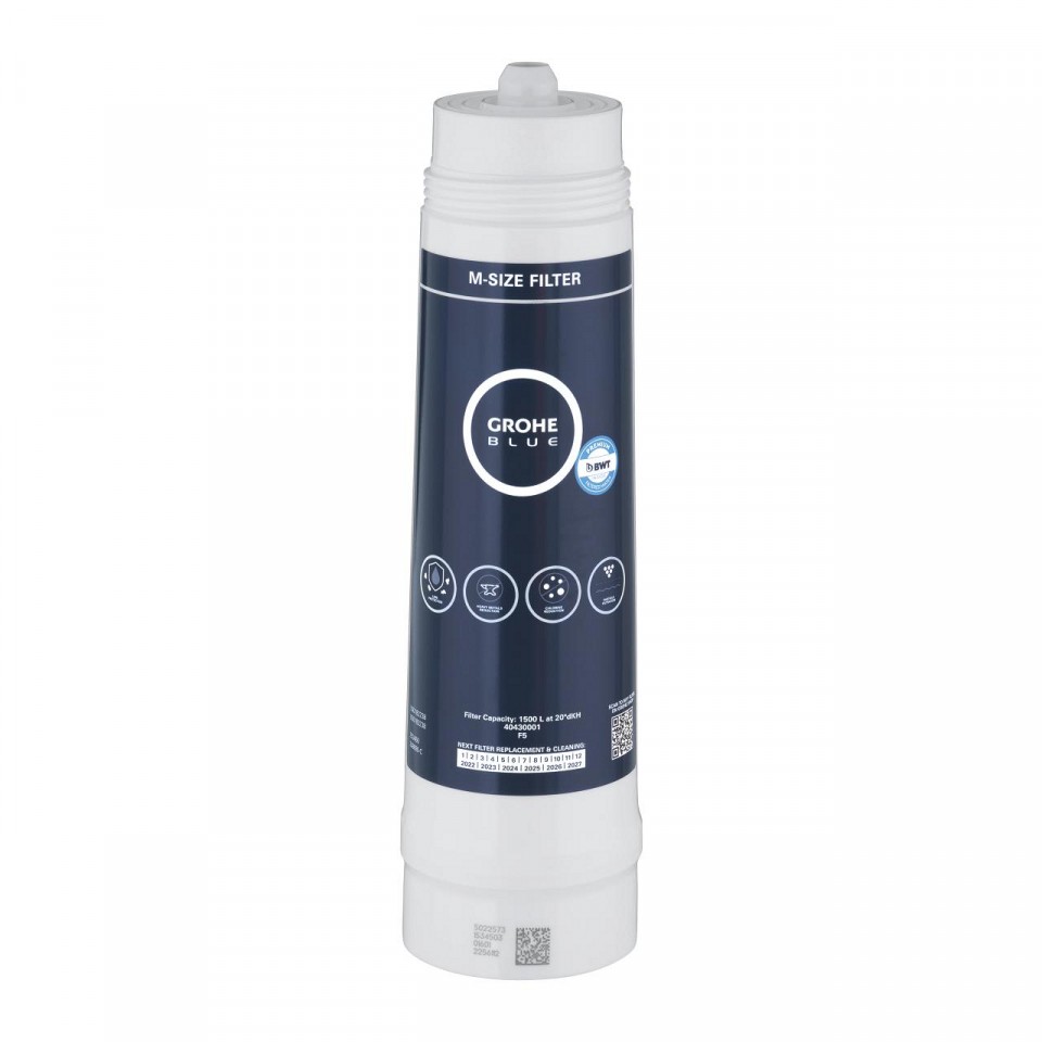 Grohe Blue, Sz�r�filter, M-es m�ret, kapacit�sa 1500 liter 20 � dKH v�z kem�nys�gn�l, 40430001