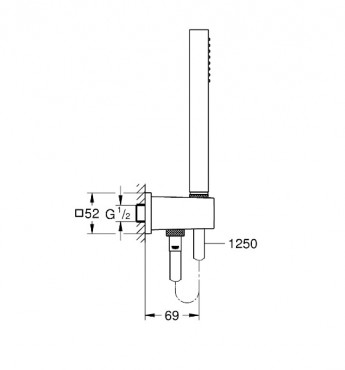 Grohe, Euphoria Cube Stick zuhanyszett beptett fali csatlakozval 26405000