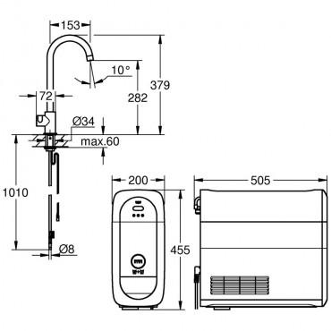 Grohe, Blue Home Mono Starter vzszrs konyhai csaptelep kszlet, 31498001