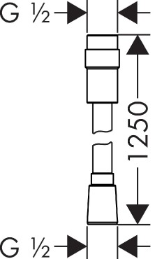 Hansgrohe Isiflex Zuhanycs� f�mhat�s�, kr�m 125 cm, 28249000