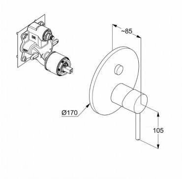 Kludi, Bozz, fals�k alatti k�d- �s zuhanycsaptelep, matt fekete 386593976