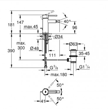 Grohe, Essence New egykaros bidcsaptelep, 1/2