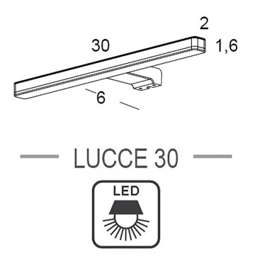 Royo, világítás LUM-095 LED CH1 IP44 8W (300 mm), 123395