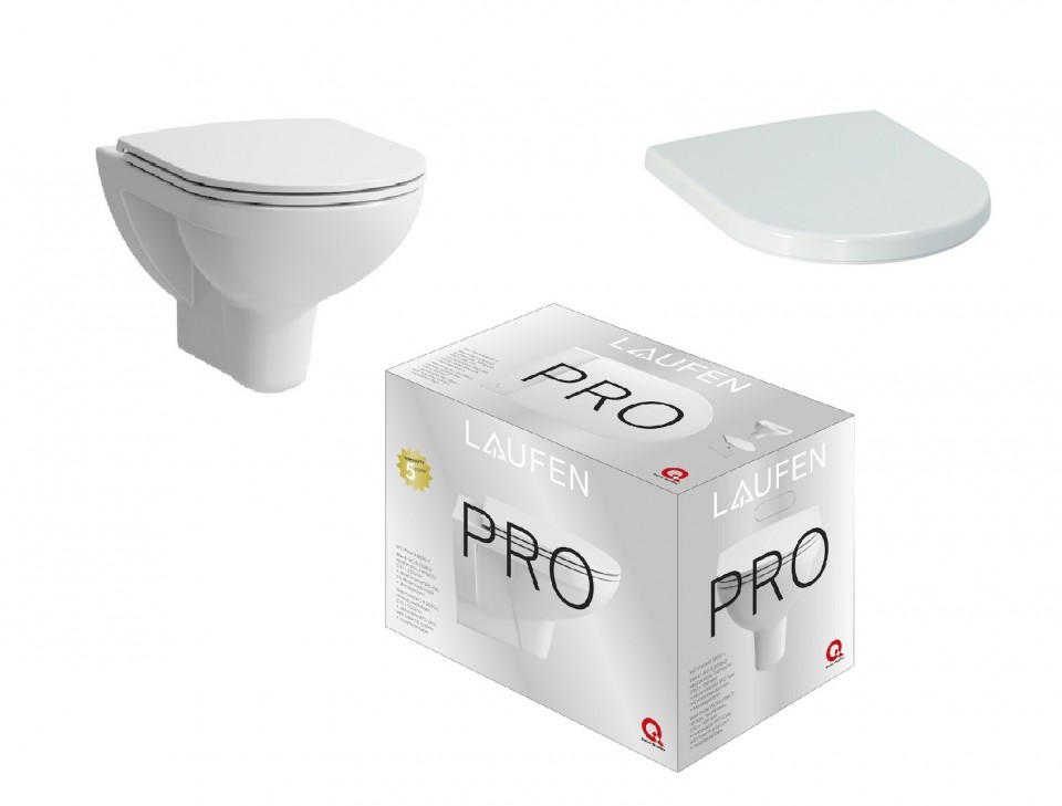 WC, Laufen, Pro PACK H8669510000001, fali, rimless (perem n�lk�li), m�ly�bl�t�s�, szett