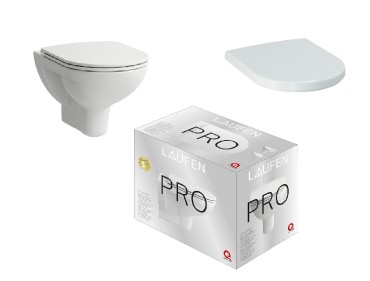 WC, Laufen, Pro PACK H8669510000001, fali, rimless (perem n�lk�li), m�ly�bl�t�s�, szett