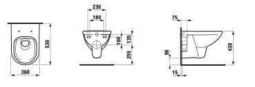 Laufen, Pro PACK, fali WC szett, rimless, mlyblts, H8669510000001