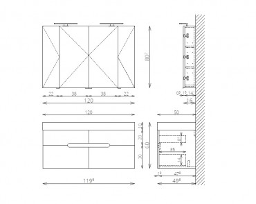 Frdszobabtor, tBoss, Luna 120 2M/2CS, alsszekrny mosdval