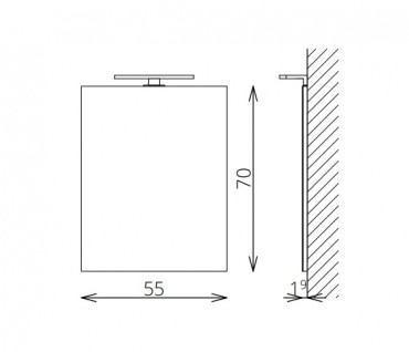 Frdszobabtor, tBoss, Floating Mirror Easy 55x70, tkr