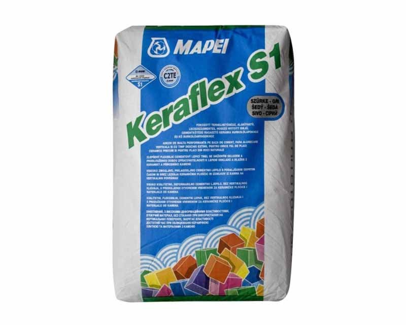 Csemperagaszt, Mapei, Keraflex S1, szrke, flexibilis ragaszt, C2TE, 25 kg