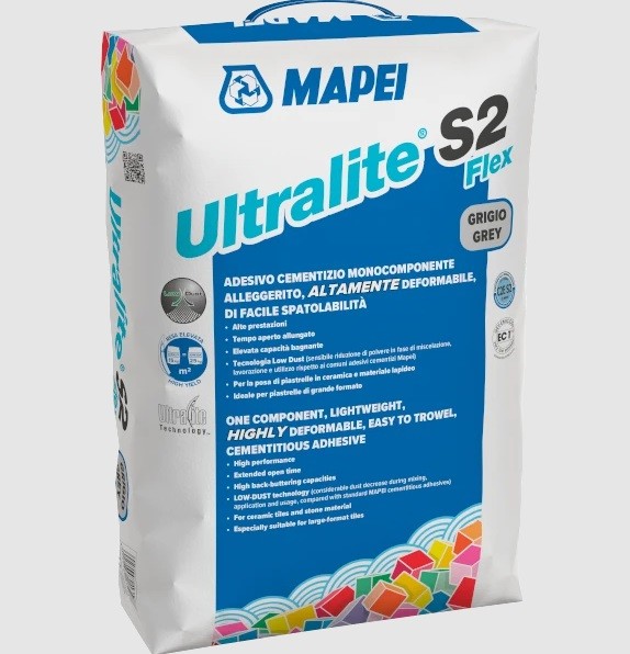 Csemperagaszt�, Mapei, Ultralite S2 Flex, nagym�ret� lapokhoz, 15 kg (C2ES2)