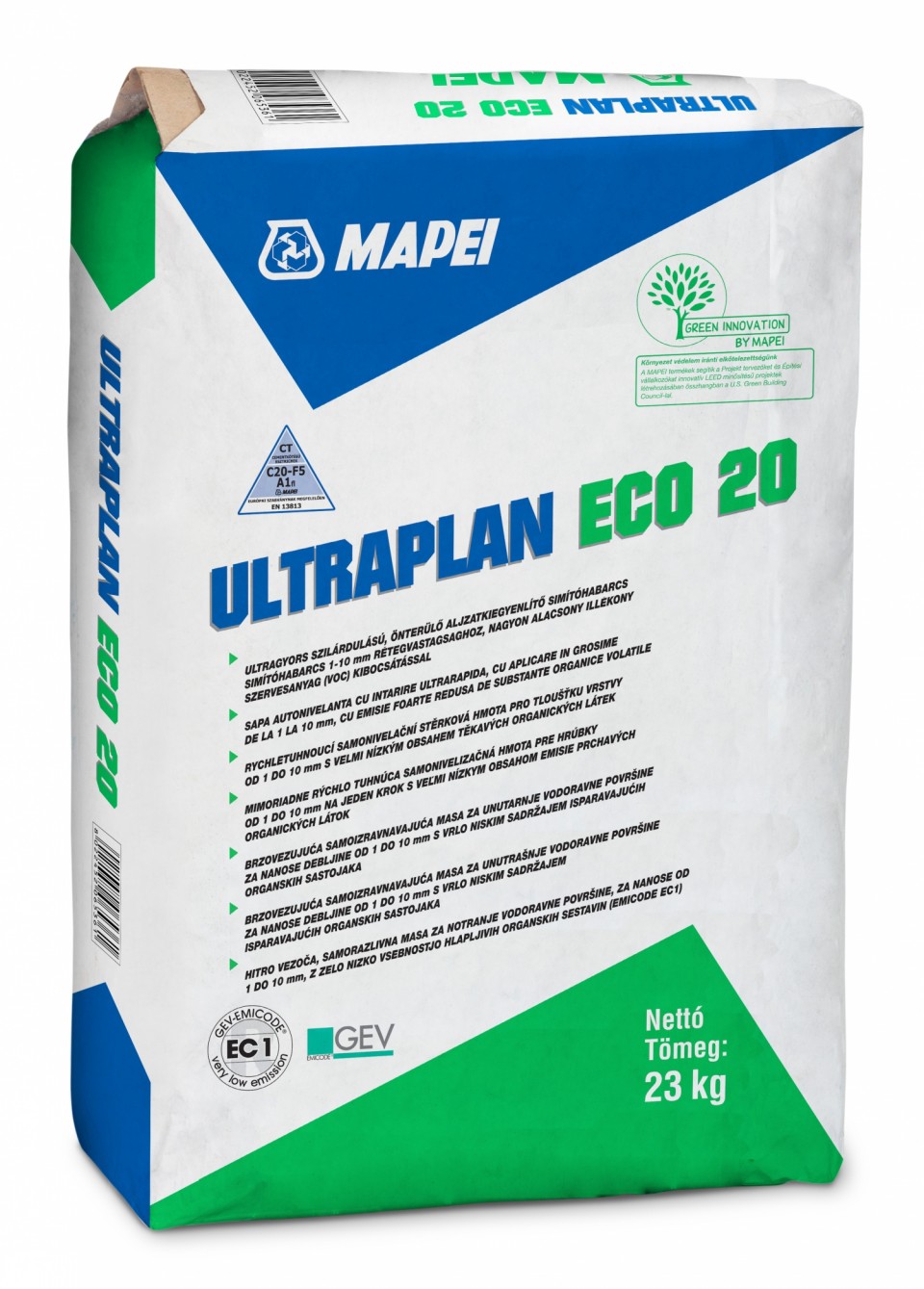 Mapei, Ultraplan Eco 20 nterl aljzatkiegyenlt, 1-10 mm, 23 kg/zsk