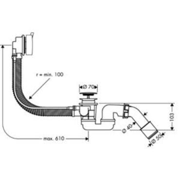 Hansgrohe, Flexaplus S, le- s tlfoly-garnitra, 58150000