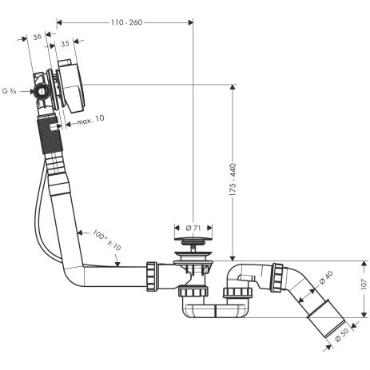 Hansgrohe, Exafill S, kdtlt le- s tlfoly-garnitrval, 58113000