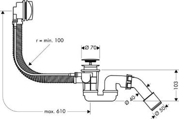 Hansgrohe, Flexaplus, le- s tlfoly-garnitra, 58143000