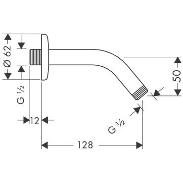 Hansgrohe, Zuhanykar 128 mm DN15, 27411000