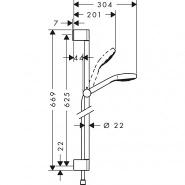 Hansgrohe, Croma Select E Vario/Unica zuhanyszett 0.65m 26582400