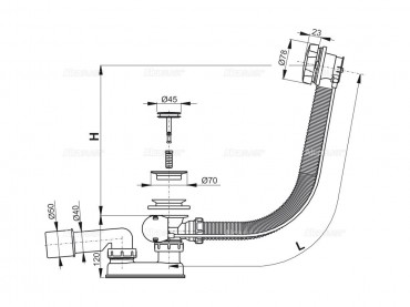 Alcaplast, kdszifon, automata le- s tlfoly krm A55K